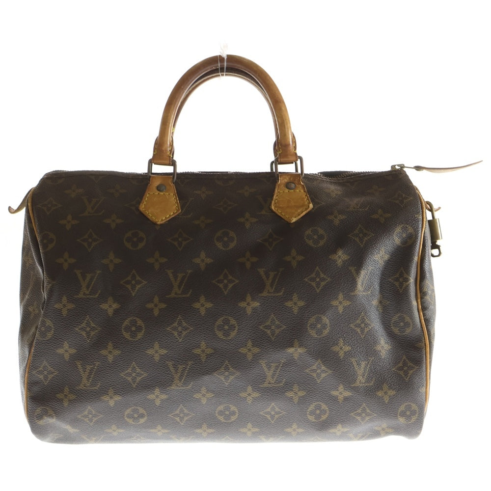 LOUIS VUITTON(ルイヴィトン) モノグラム スピーディ35 ボストンバッグ ハンドバッグ ブラウン レザー×PVC M41524 ゴールド金具 レディース
