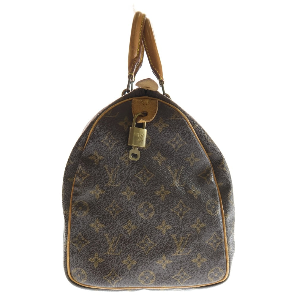 LOUIS VUITTON(ルイヴィトン) モノグラム スピーディ35 ボストンバッグ ハンドバッグ ブラウン レザー×PVC M41524 ゴールド金具 レディース