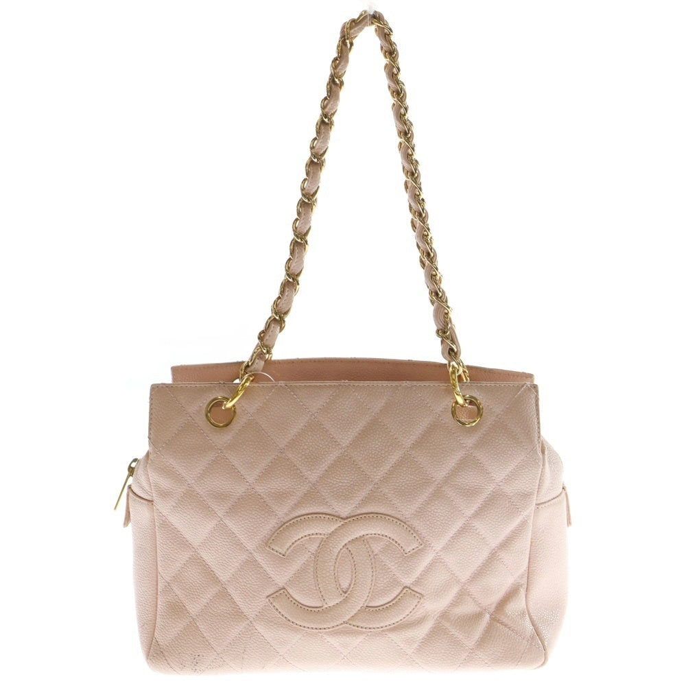 CHANEL(シャネル) マトラッセ ハンドバッグ ショルダーバッグ チェーントートバッグ ピンク キャビア ゴールド金具 レディース