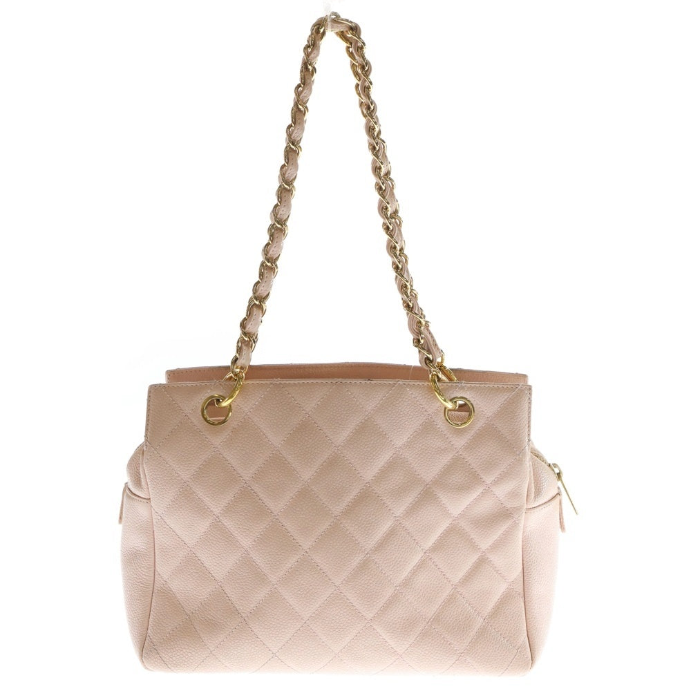 CHANEL(シャネル) マトラッセ ハンドバッグ ショルダーバッグ チェーントートバッグ ピンク キャビア ゴールド金具 レディース