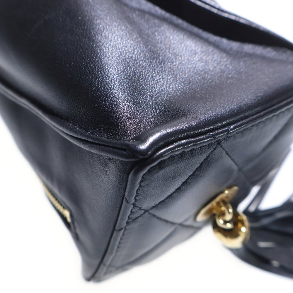 CHANEL(シャネル) ラムスキン フリンジ クラッチバッグ セカンドバッグ ミニバッグ ブラック レザー AP4686 ゴールド金具 レディース