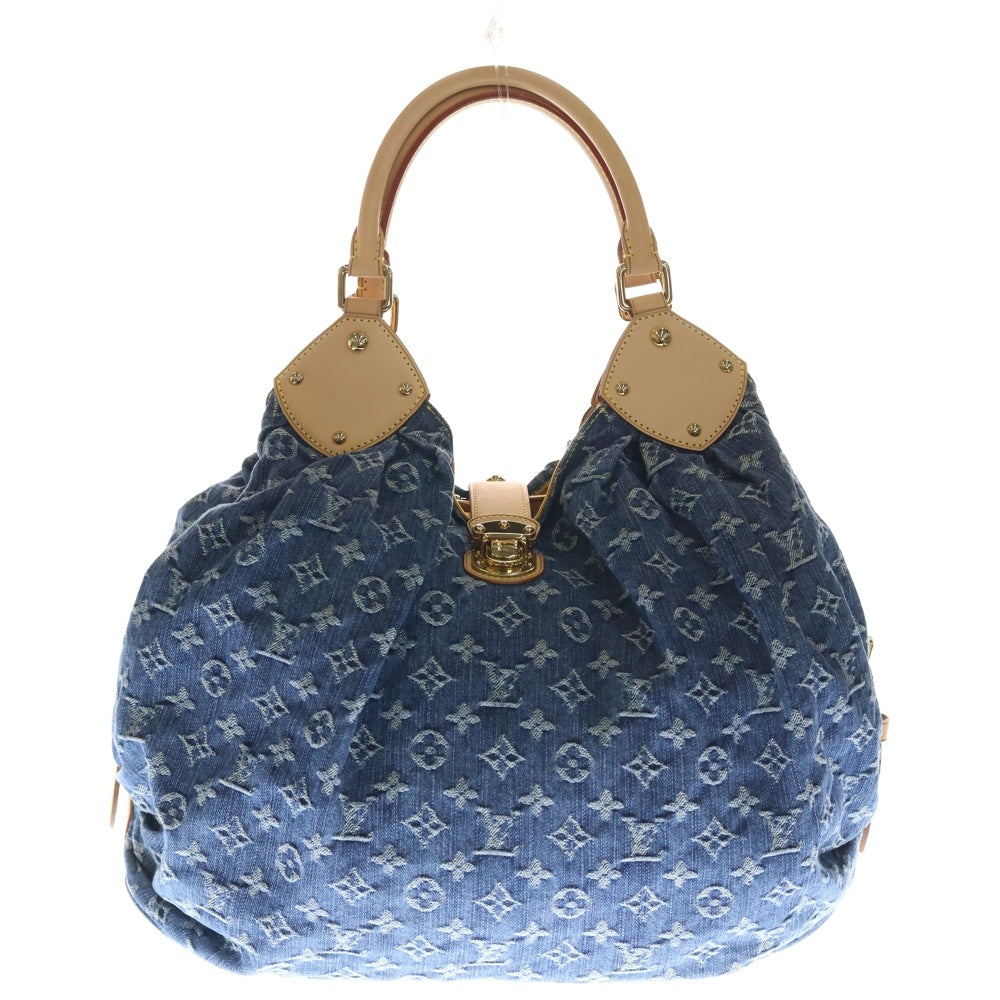 LOUIS VUITTON(ルイヴィトン) モノグラムデニム XL トートバッグ ハンドバッグ インディゴブルー×ブラウン M95515 ゴールド金具 レディース