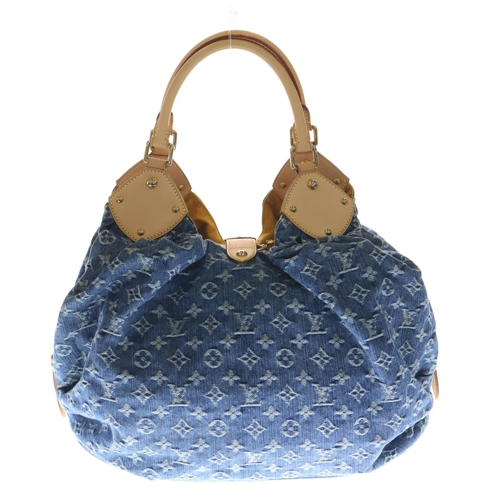LOUIS VUITTON(ルイヴィトン) モノグラムデニム XL トートバッグ ハンドバッグ インディゴブルー×ブラウン M95515 ゴールド金具 レディース