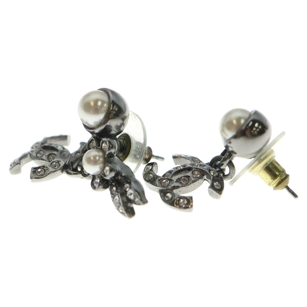 CHANEL(シャネル) パール ココマーク ラインストーン フラワーピアス シルバー レディース