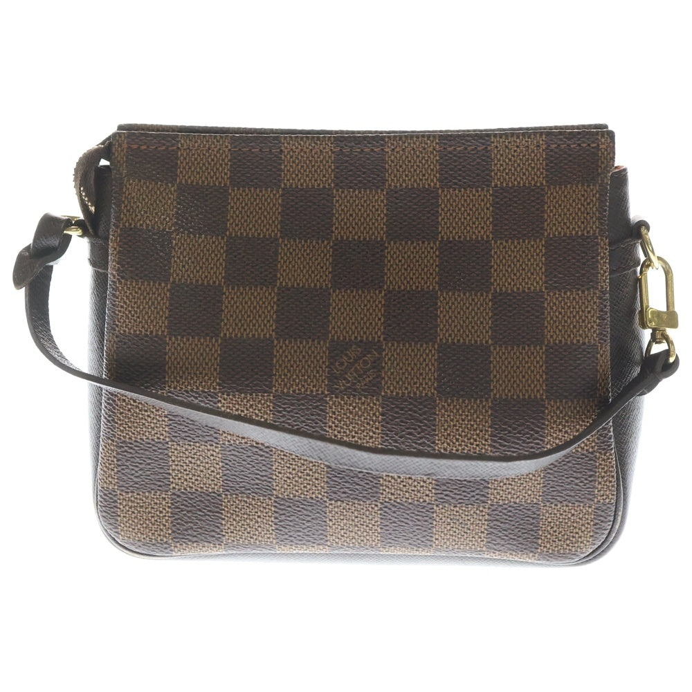 LOUIS VUITTON(ルイヴィトン) ダミエ トゥルース・メイクアップ ミニバッグ ハンドバッグ ポーチ ケース 収納 ブラウン レザー×PVC N51982 ゴールド金具 レディース