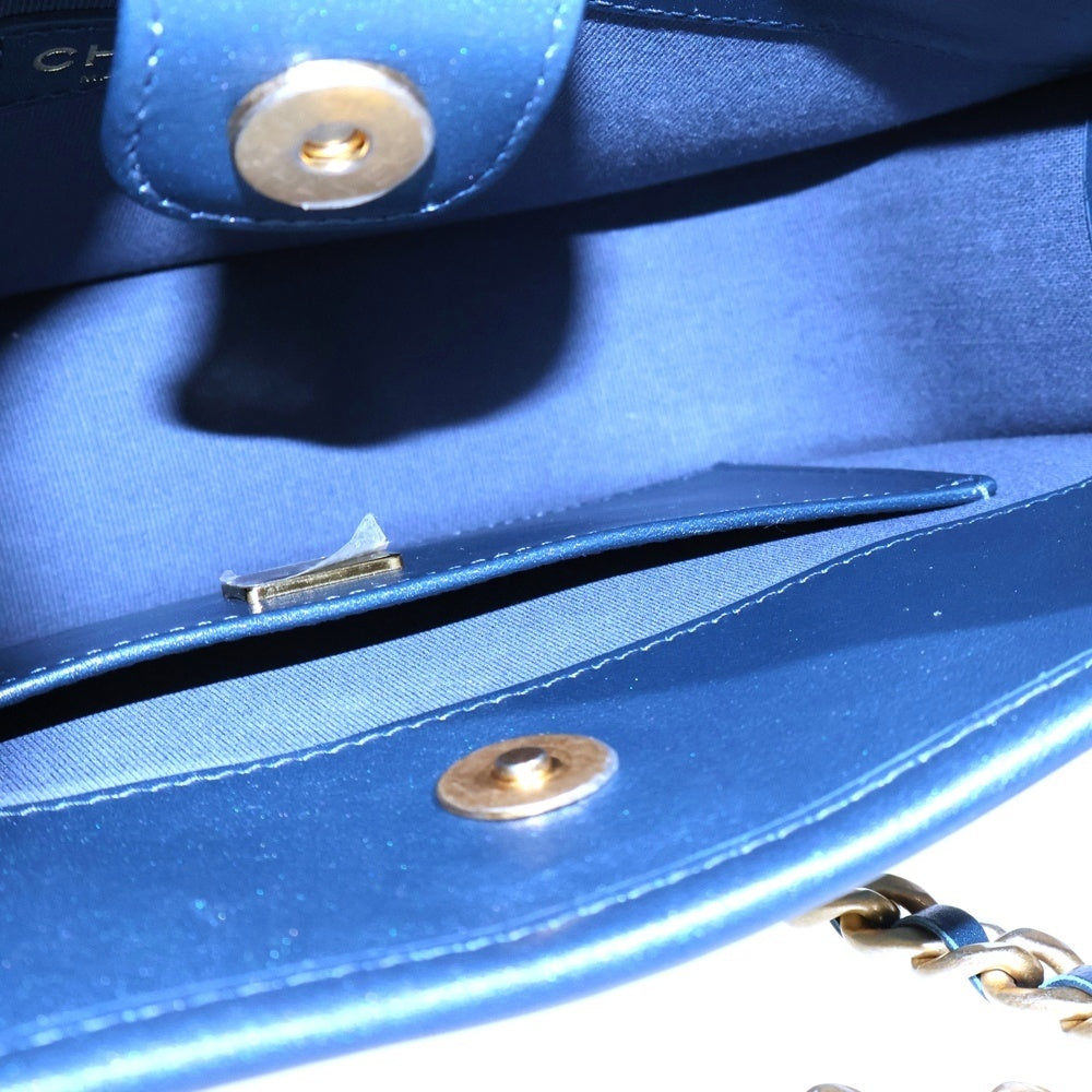 CHANEL(シャネル) ココマーク マトラッセ ホーボー レザー切替デニムチェーンショルダーバッグ ブルー GD金具 AS4666 レディース