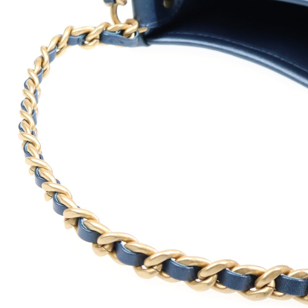 CHANEL(シャネル) ココマーク マトラッセ ホーボー レザー切替デニムチェーンショルダーバッグ ブルー GD金具 AS4666 レディース