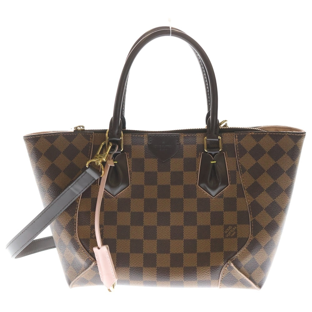 LOUIS VUITTON(ルイヴィトン) ダミエ カイサ トートPM 2WAYバッグ ハンドバッグ ショルダーバッグ ブラウン×ピンク レザー×PVC N41554 ゴールド金具 レディース