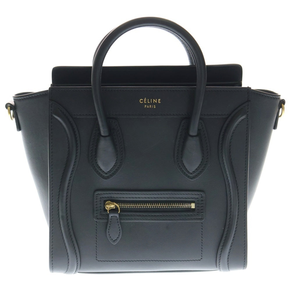 CELINE(セリーヌ) ラゲージ ナノショッパー ハンドバッグ レザー ブラック