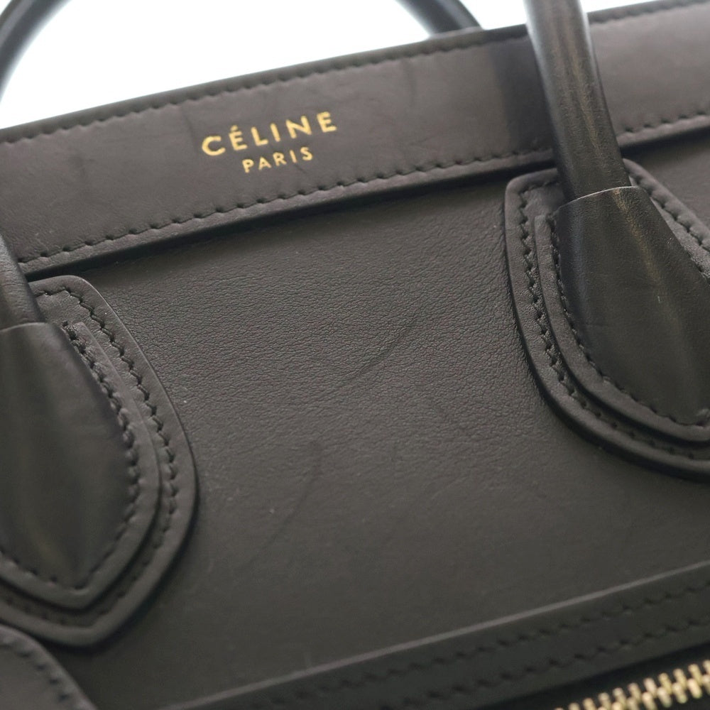CELINE(セリーヌ) ラゲージ ナノショッパー ハンドバッグ レザー ブラック