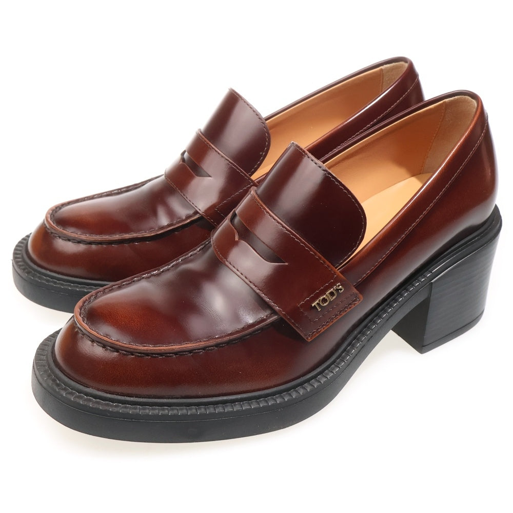 TOD'S(トッズ) ローファー パンプス カーフスキン ブラウン レディース