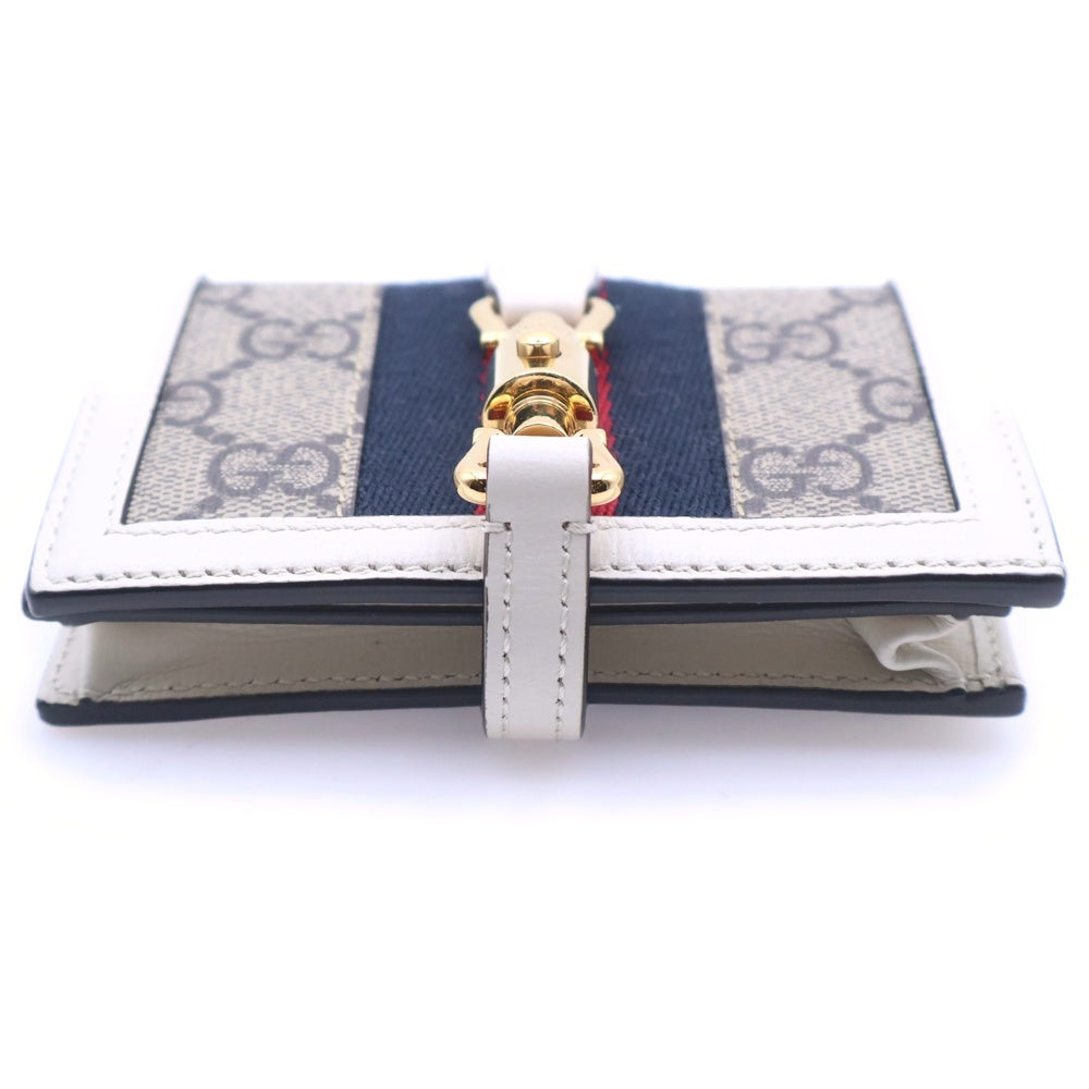 GUCCI(グッチ) ジャッキー GGスプリーム 二つ折り財布 ホワイト PVCレザー 645536 レディース