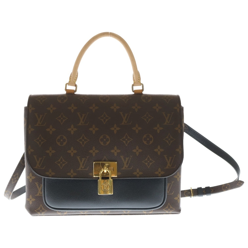 LOUIS VUITTON(ルイヴィトン) モノグラム マリニャン 2WAYバッグ ハンドバッグ ショルダーバッグ ブラック×ブラウン ノワール レザー×PVC M44259 ゴールド金具 レディース