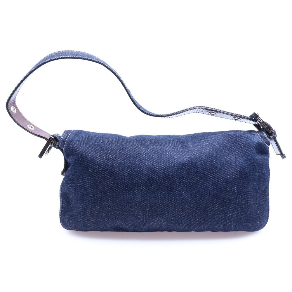 FENDI(フェンディ) マンマバケット ハンドバッグ ワンショルダーバッグ デニム インディゴブルー シルバー金具 レディース