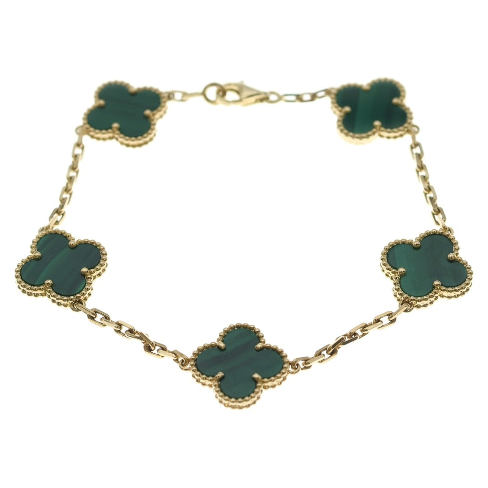 Van Cleef & Arpels(ヴァンクリーフアンドアーペル) ヴィンテージアルハンブラ ブレスレット マラカイト Au750 K18 イエローゴールド レディース