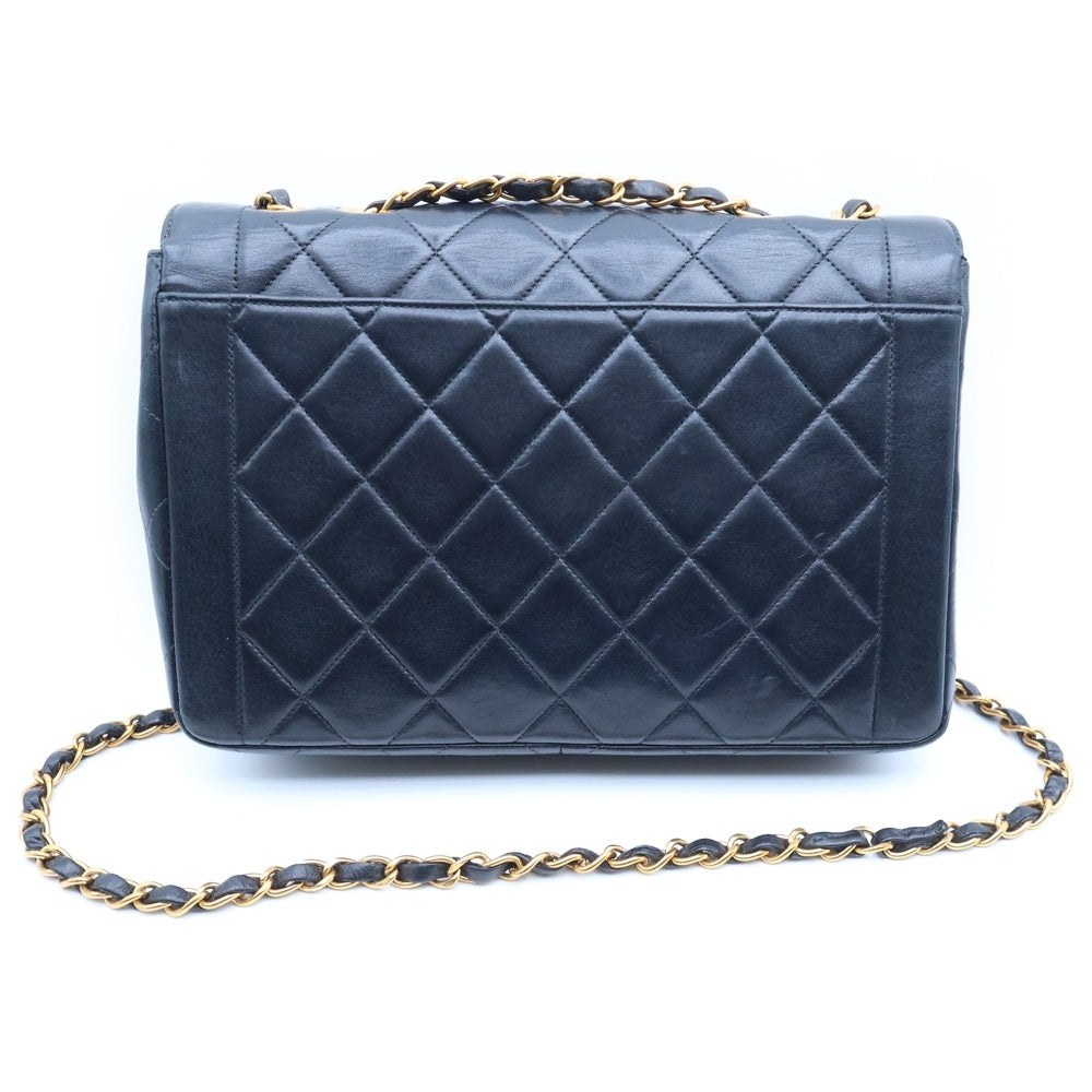 CHANEL(シャネル) マトラッセ25 ブラック シングルフラップ シングルチェーン ショルダーバッグ ブラック ラムスキン ゴールド金具 レディース