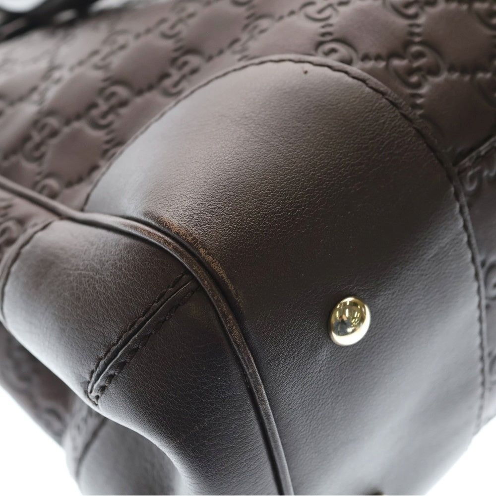 GUCCI(グッチ) グッチシマ ハンドバッグ トートバッグ ブラウン レザー 257063 シルバー金具 レディース