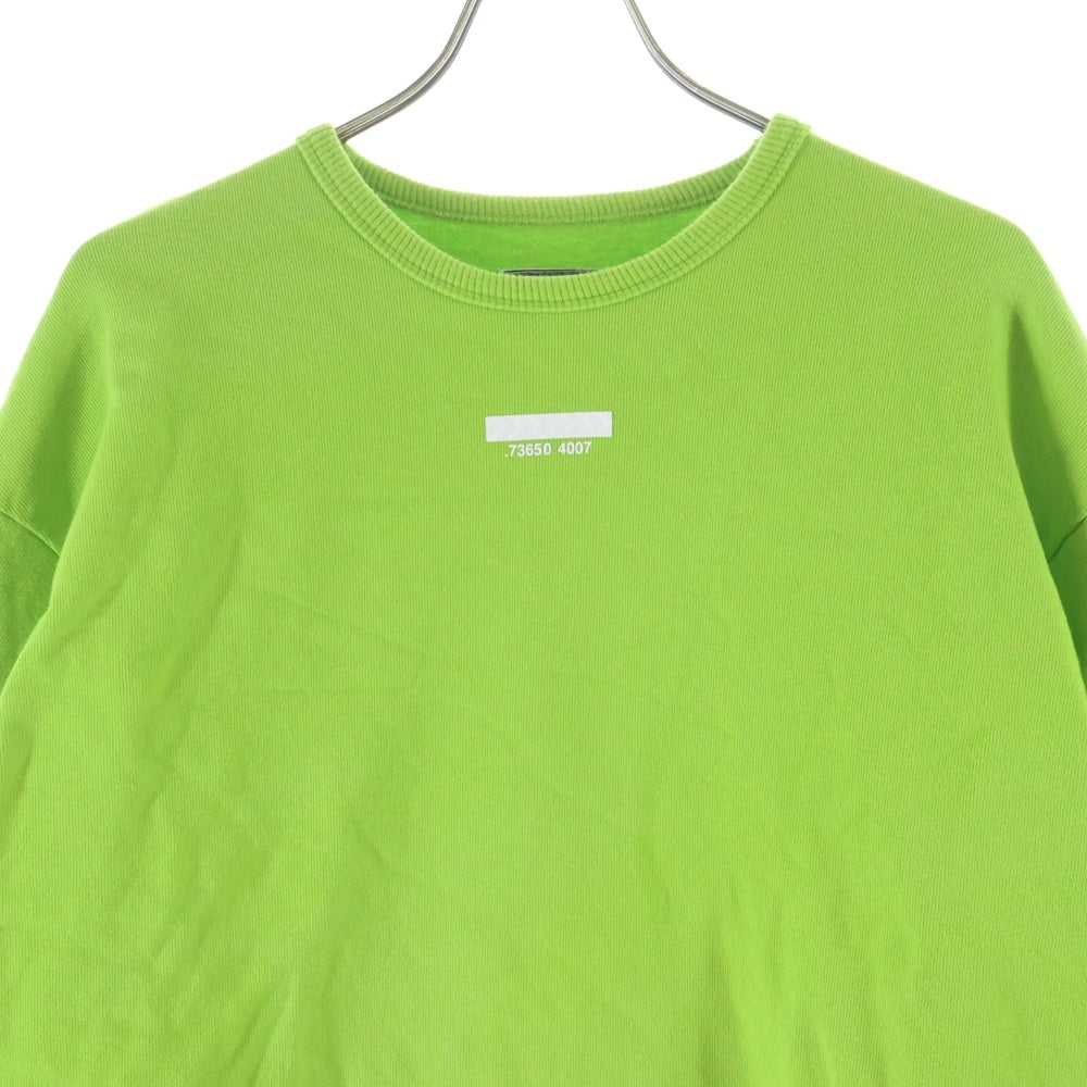 SHAREEF(シャリーフ) SEPARATE SLEEVE BIG SWEAT 金具付きデザイン クルーネックコットン長袖スウェットトレーナー ライムグリーン