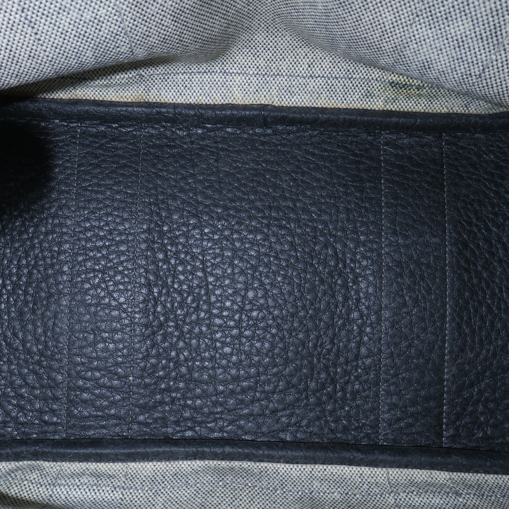 HERMES(エルメス) ガーデンパーティPM ハンドバッグ トワル×ネゴンダ シルバー金具 ベージュ×ブラック □I刻印 レディース