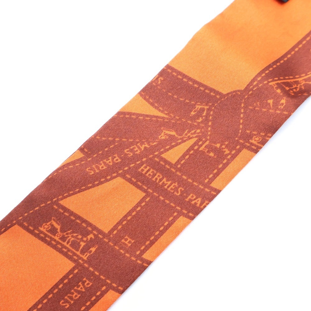 HERMES(エルメス) ツイリー ボルデュック シルクスカーフ オレンジ レディース