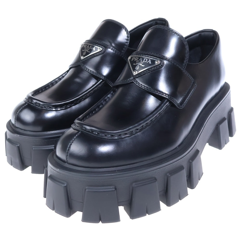 PRADA(プラダ) モノリス トライアングルロゴプレート レザー ローカットシューズ ローファー ブラック 1D649M レディース