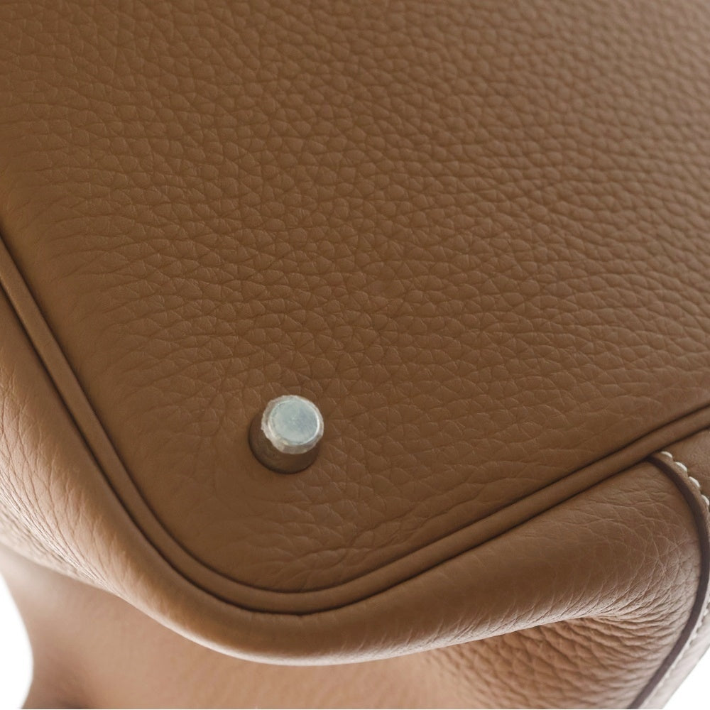 HERMES(エルメス) ピコタンロックMM ハンドバッグ トリヨン ゴールド シルバー金具 K刻印 レディース