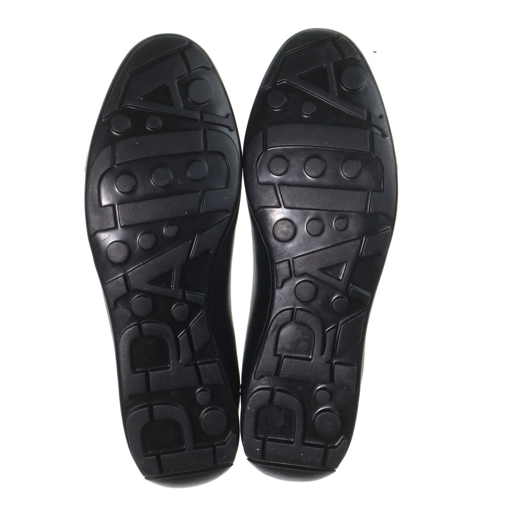 PRADA(プラダ) ロゴ レザー レースアップ ローカットシューズ ブラック レディース