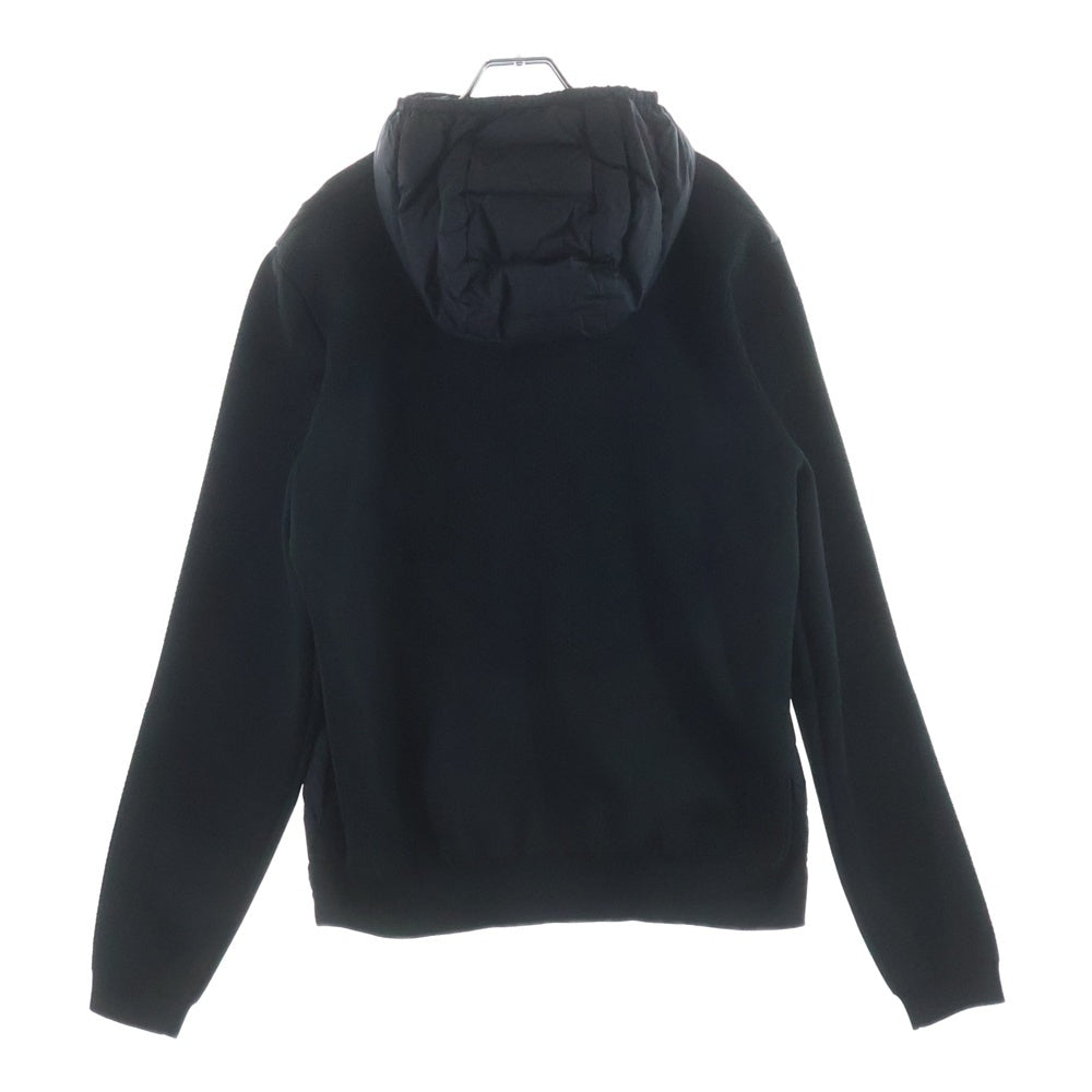 MONCLER(モンクレール) 24SS ニット切り替え フーデッド ジップアップ ダウンジャケット ブラック J10919B00009 M1124