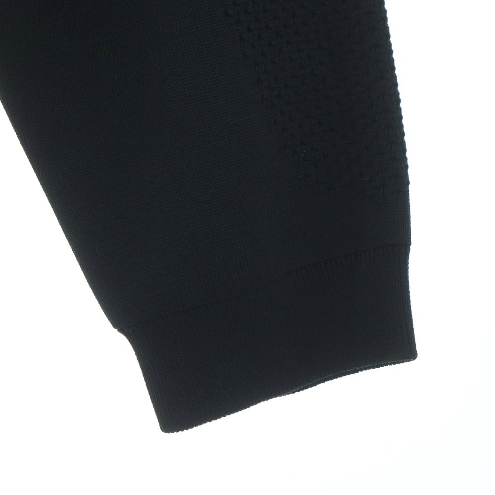 MONCLER(モンクレール) 24SS ニット切り替え フーデッド ジップアップ ダウンジャケット ブラック J10919B00009 M1124