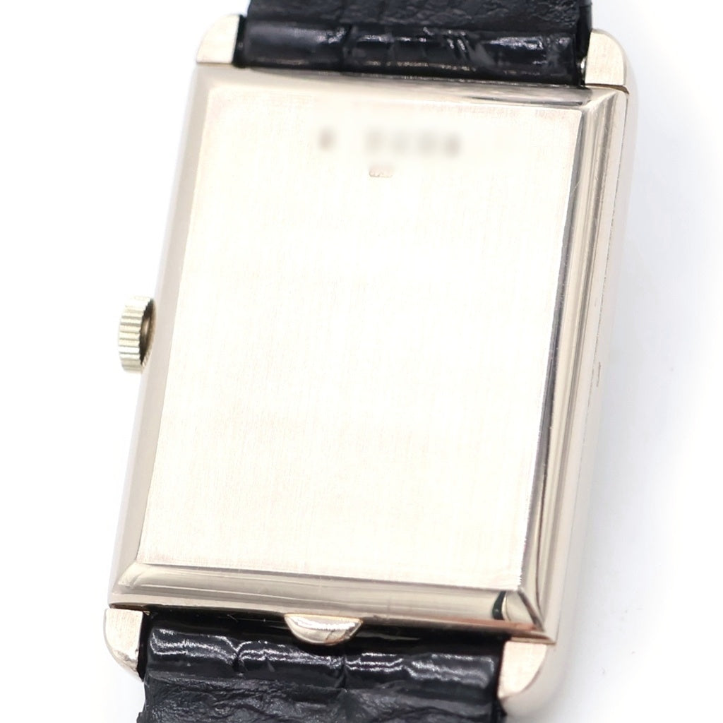 AUDEMARS PIGUET(オーデマ ピゲ) レクタンギュラー 黒文字盤 手巻き レザーベルト 腕時計 K18WG ホワイトゴールド/ブラック