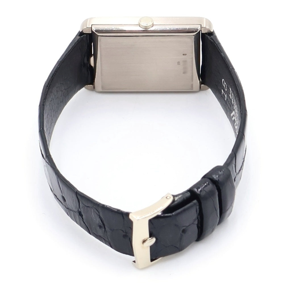 AUDEMARS PIGUET(オーデマ ピゲ) レクタンギュラー 黒文字盤 手巻き レザーベルト 腕時計 K18WG ホワイトゴールド/ブラック