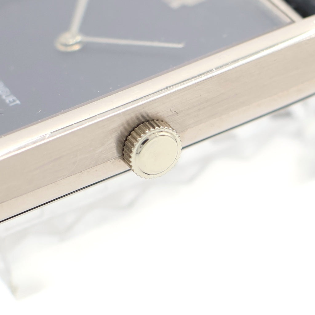 AUDEMARS PIGUET(オーデマ ピゲ) レクタンギュラー 黒文字盤 手巻き レザーベルト 腕時計 K18WG ホワイトゴールド/ブラック