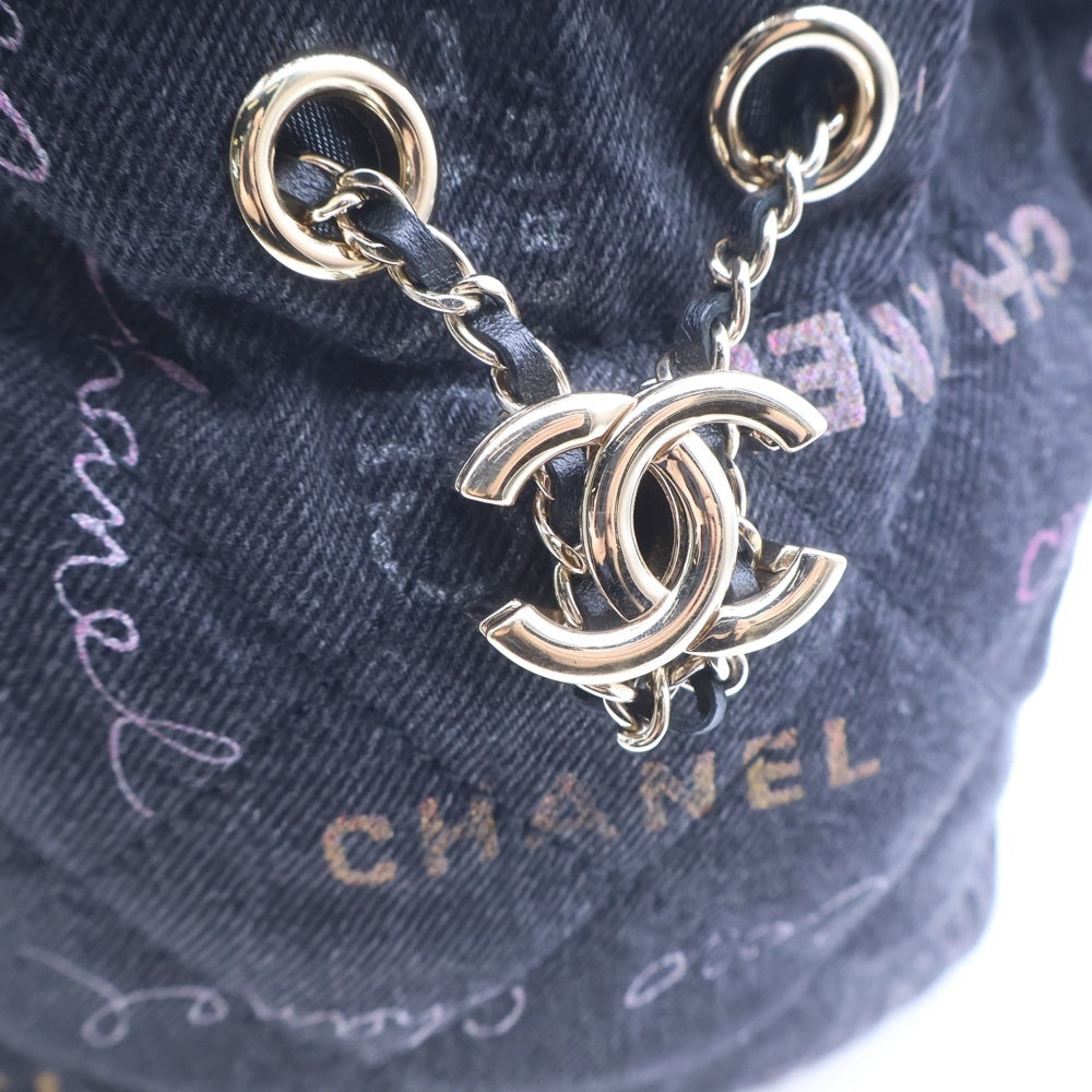 CHANEL(シャネル) マトラッセ デニムスモールバケットバッグ ショルダーバッグ ブラック AS3091 レディース