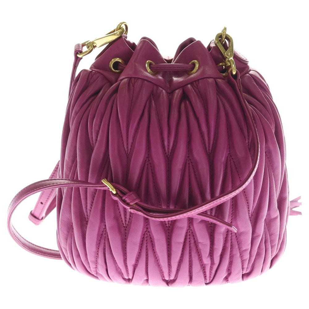 miumiu(ミュウミュウ) マトラッセ ロゴデザイン ハンドバッグショルダーバッグ パープル レディース