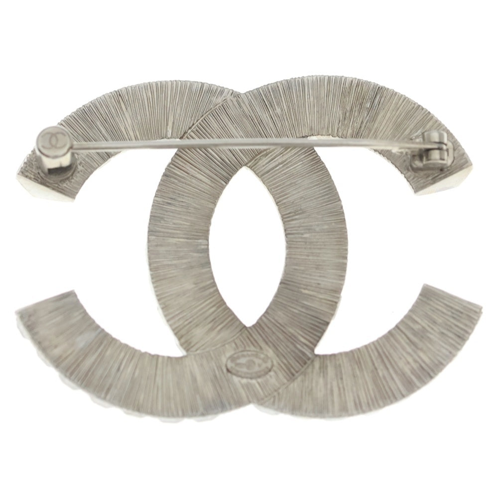 CHANEL(シャネル) ココマーク ラインストーン ピンバッジ ブローチ シルバー レディース