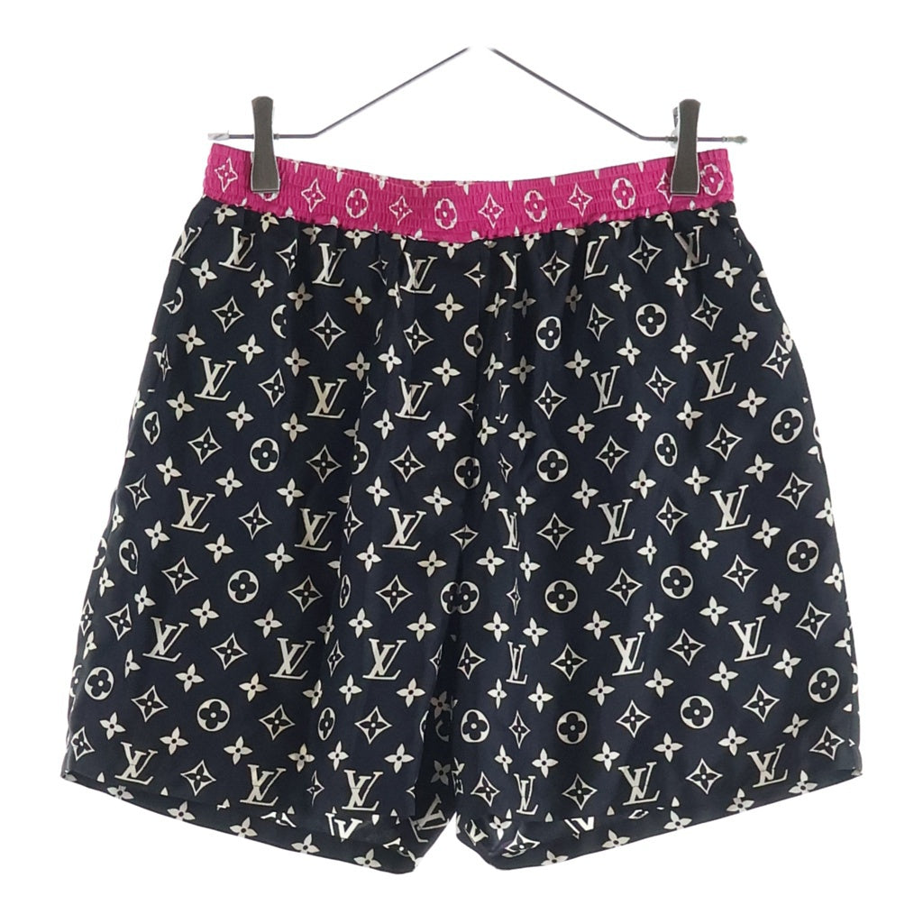 LOUIS VUITTON(ルイヴィトン) 22AW モノグラム シルク ハーフ ショート パンツ ショーツ ブラック/ピンク RW222J NU1 FNPA01 レディース