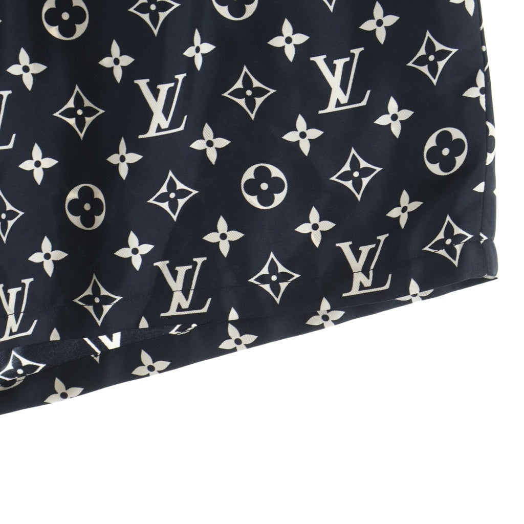 LOUIS VUITTON(ルイヴィトン) 22AW モノグラム シルク ハーフ ショート パンツ ショーツ ブラック/ピンク RW222J NU1 FNPA01 レディース