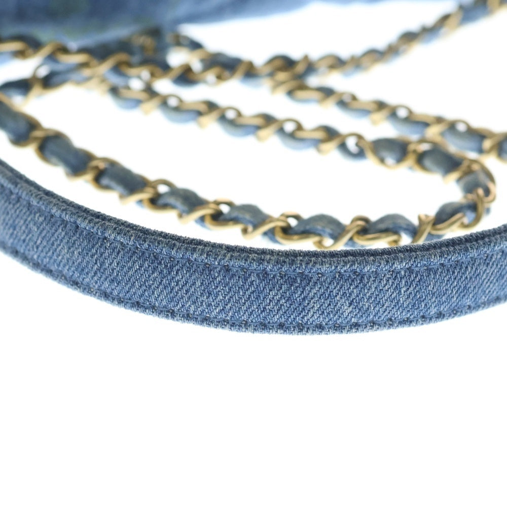 CHANEL(シャネル) マトラッセ ショルダーバッグ チェーンバッグ ミニバッグ インディゴブルー デニム ゴールド金具 レディース
