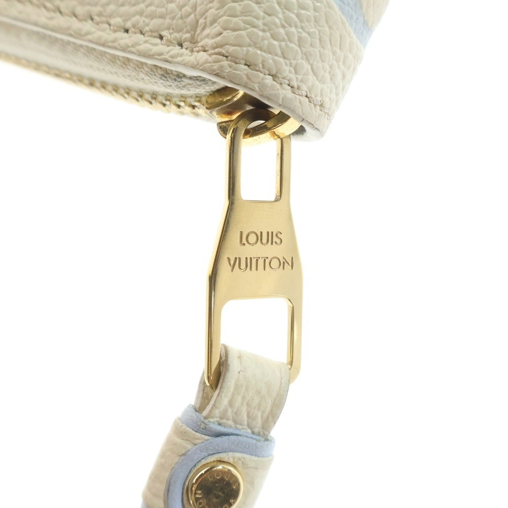 LOUIS VUITTON(ルイヴィトン) モノグラム アンプラント ジッピーウォレット レザー 長財布 ゴールド金具 アイボリー/ライトブルー M83308 レディース