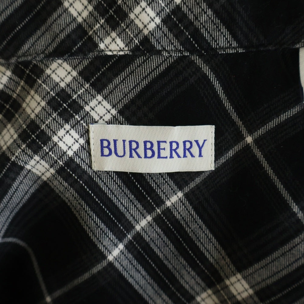 BURBERRY(バーバリー) 26SS リラックスフィット チェック コットンフランネル長袖シャツ ブラック