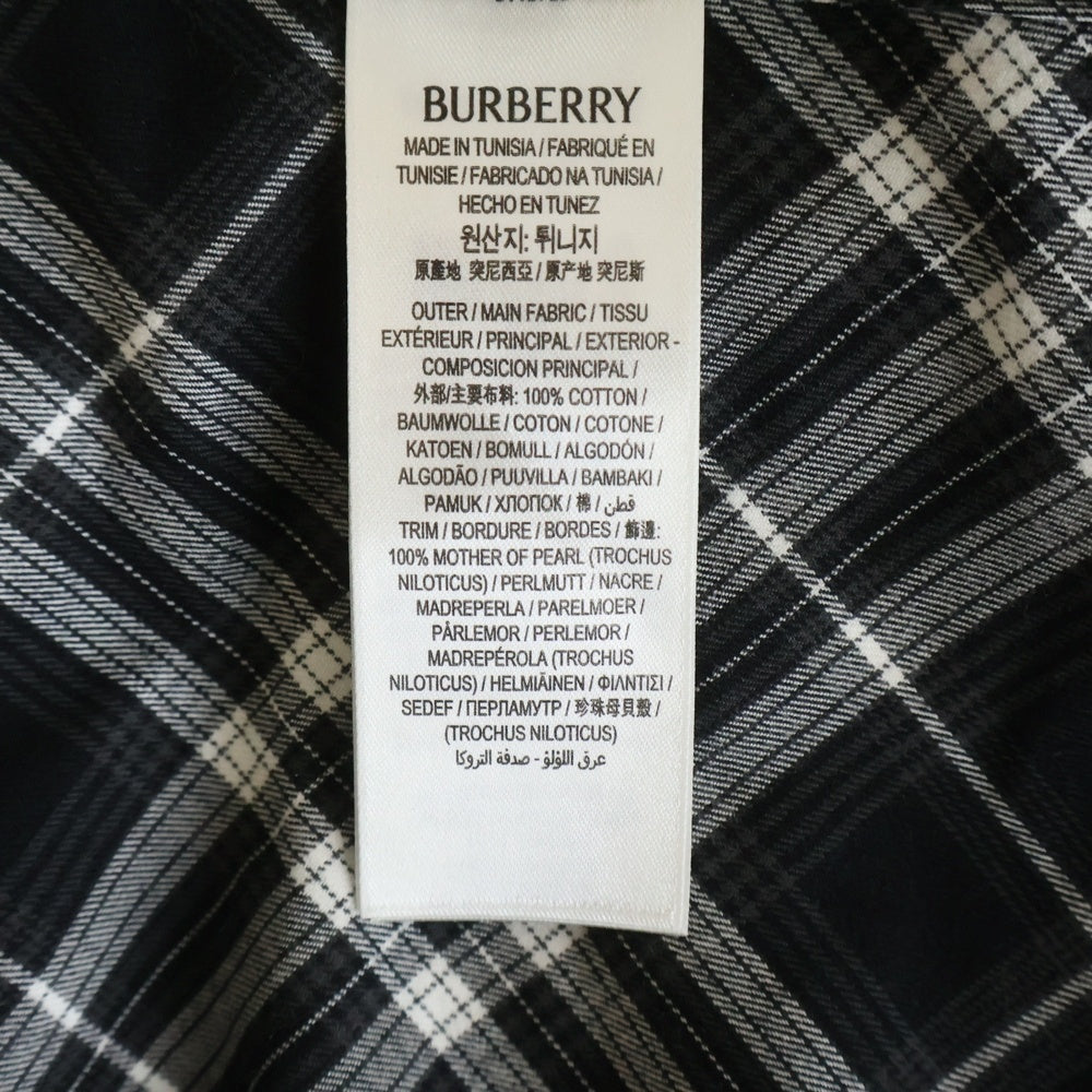BURBERRY(バーバリー) 26SS リラックスフィット チェック コットンフランネル長袖シャツ ブラック
