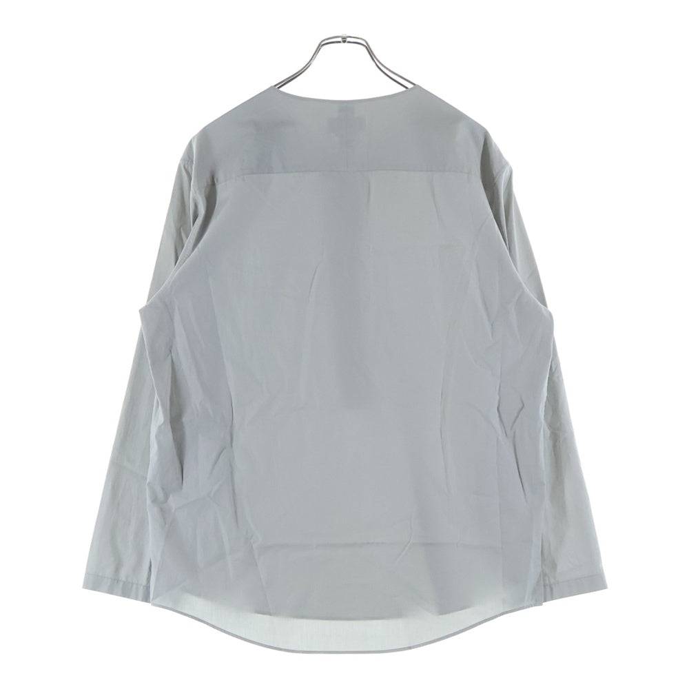 HERMES(エルメス) ノーカラー長袖プルオーバーシャツ グレー