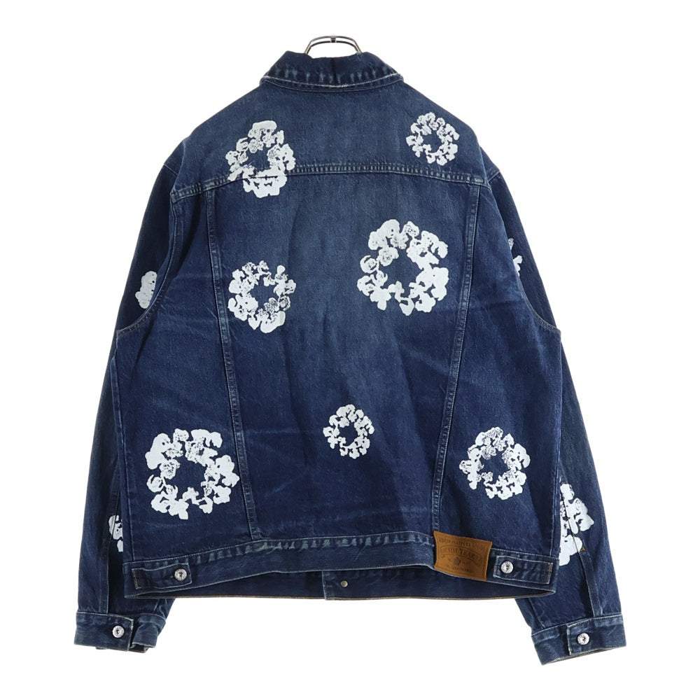 DENIM TEARS(デニムティアーズ) 25AW Cotton Wreath Denim Jacket フラワープリント デニム トラッカージャケット インディゴ FW25ODJ319