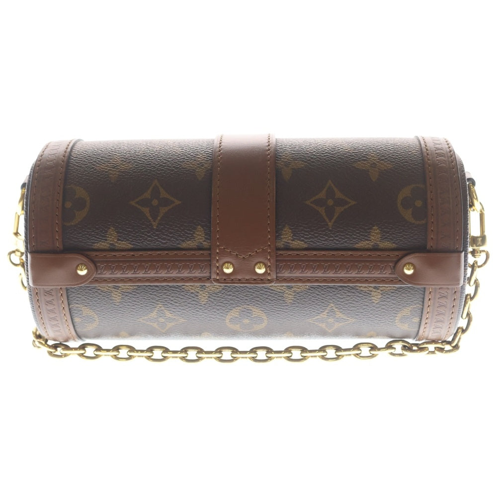 LOUIS VUITTON(ルイヴィトン) モノグラム パピヨントランク チェーンショルダーバッグ ハンドバッグ 2WAYバッグ ブラウン レザー×PVC M57835 ゴールド金具 レディース