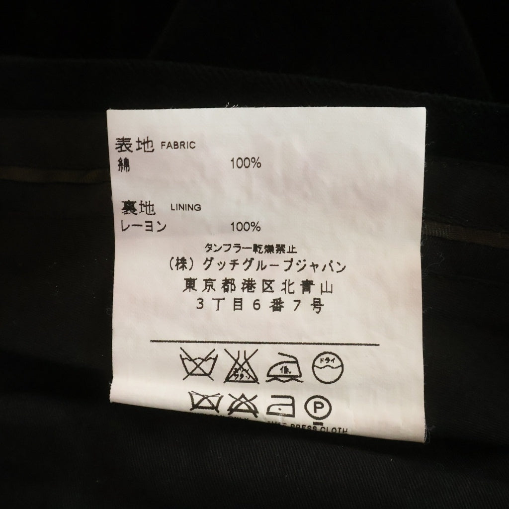 GUCCI(グッチ) ベロアパンツ ブラック コットン #42 162507