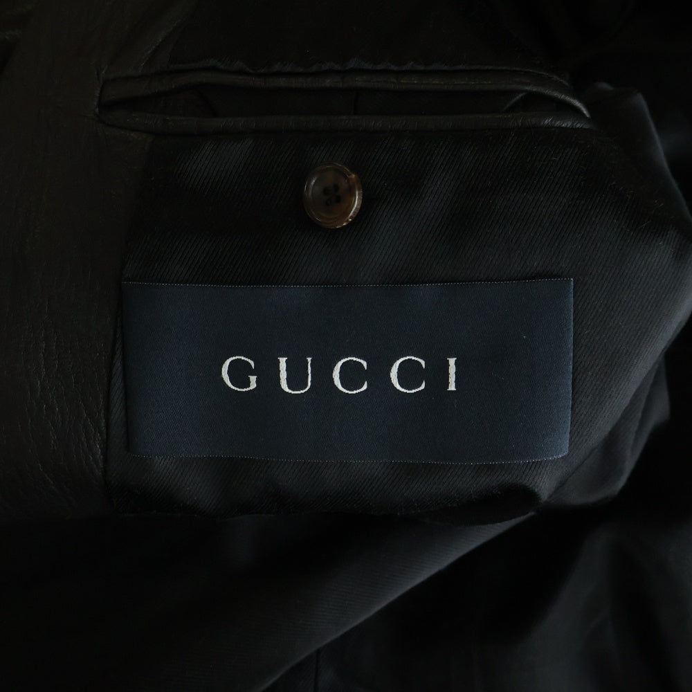 GUCCI(グッチ) レザージャケット ブラック キュプラ 46