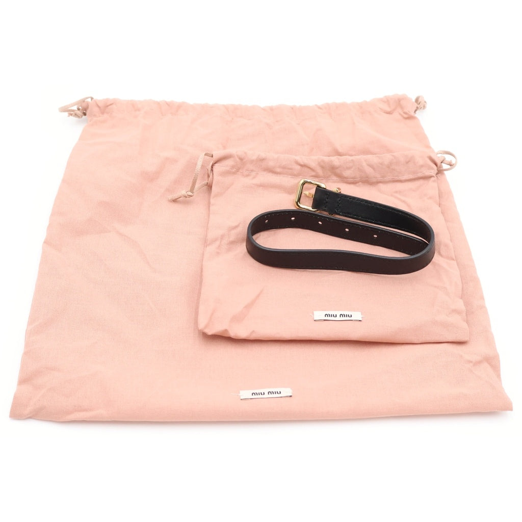 miumiu(ミュウミュウ) マテラッセ レザーショルダーバッグ ミニバッグ ブラック レザー 5NE026 ゴールド金具 レディース