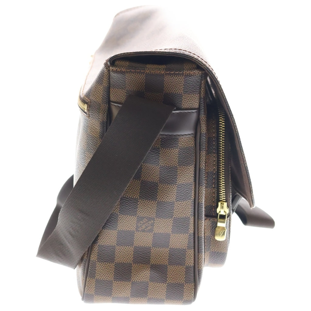 LOUIS VUITTON(ルイヴィトン) ダミエ メッセンジャー メルヴィール ショルダーバッグ ブラウン レザー×PVC N51125 ゴールド金具 レディース