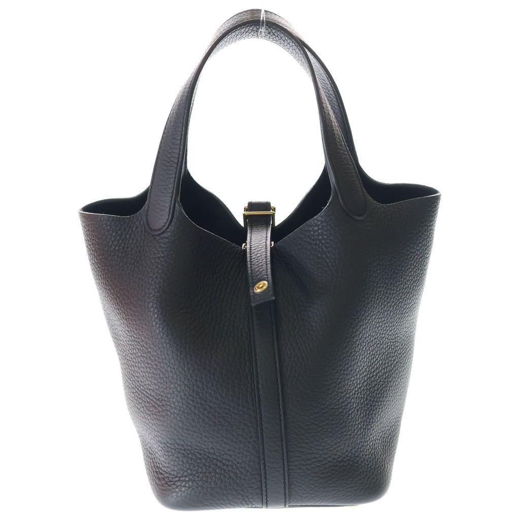 HERMES(エルメス) ピコタンロックPM トリヨンクレマンス レザー ハンドバッグ ゴールド金具 ブラック K刻印 レディース