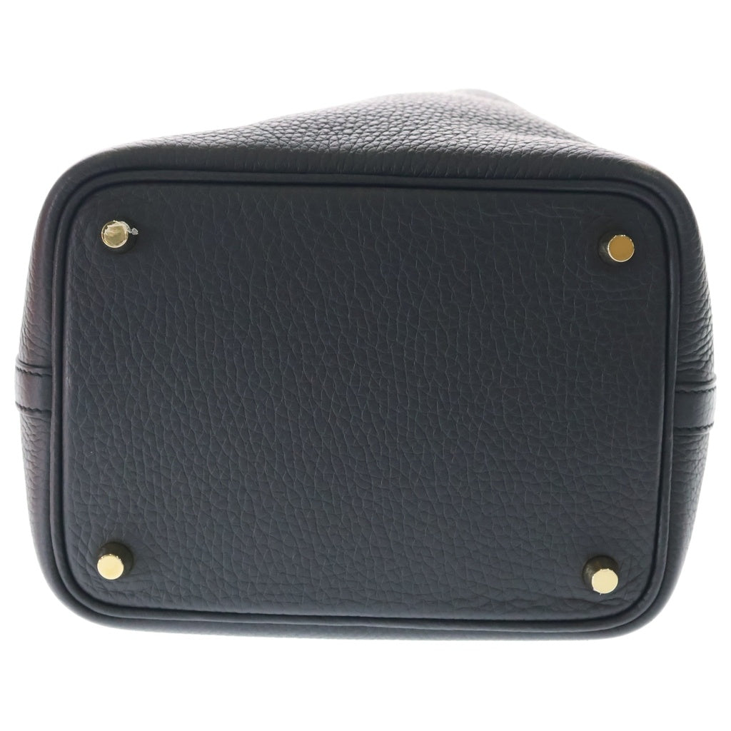 HERMES(エルメス) ピコタンロックPM トリヨンクレマンス レザー ハンドバッグ ゴールド金具 ブラック K刻印 レディース